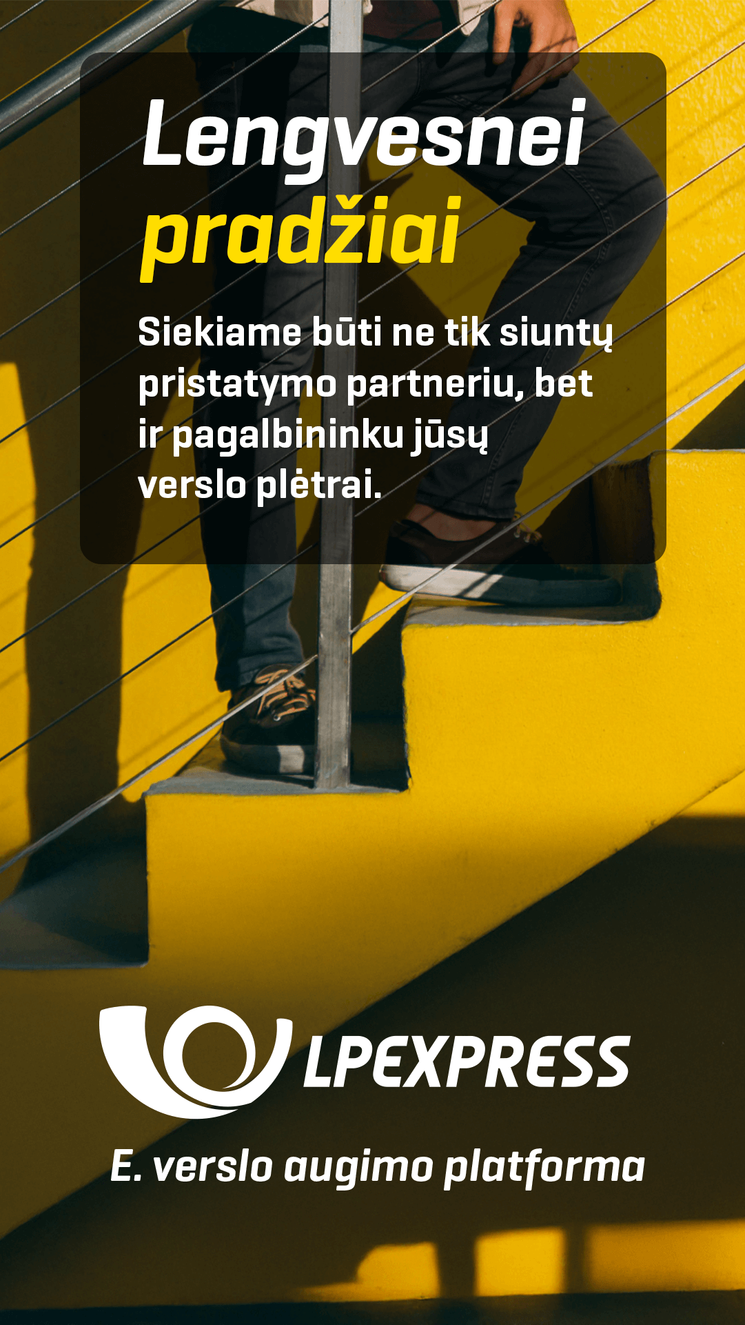 Siekiame būti ne tik siuntų pristatymo parneriu, bet ir pagalbininku Jūsų verslui. LP EXPRESS e. verslo Augimo platforma. Prisijunk dabar!