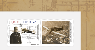 Jubiliejinis ANBO lėktuvo pašto ženklas